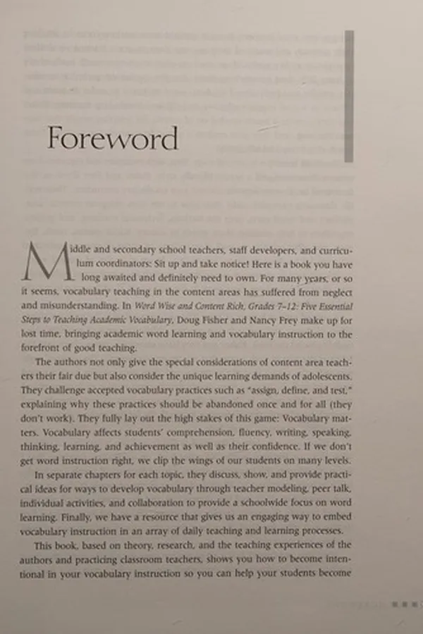 Capa de Word wise and content rich, grades 7-12