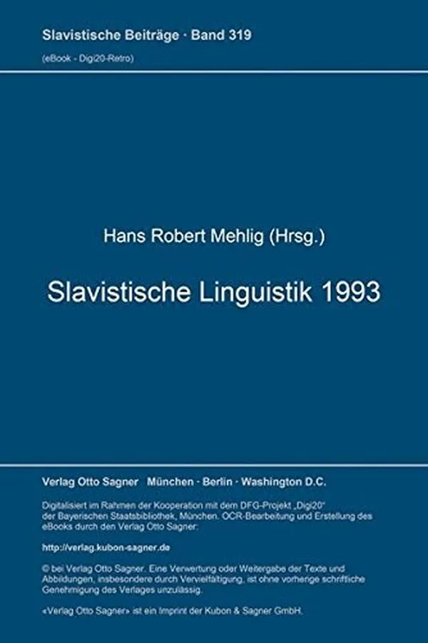 Capa de Slavistische Linguistik 1993