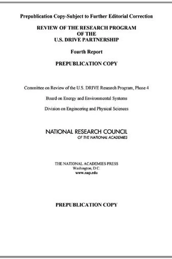 Capa de Review of the Research Program of the U. S. DRIVE Partnership