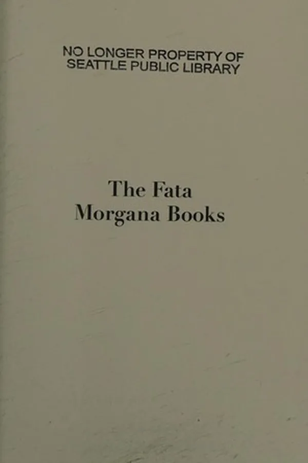 Capa de Fata Morgana Books