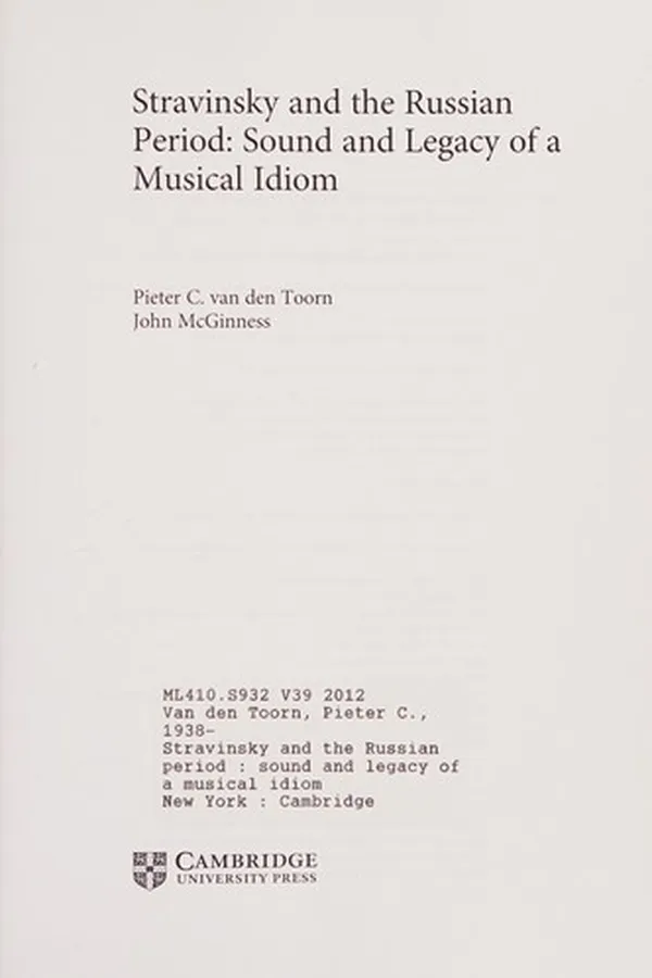 Capa de Stravinsky and the Russian period