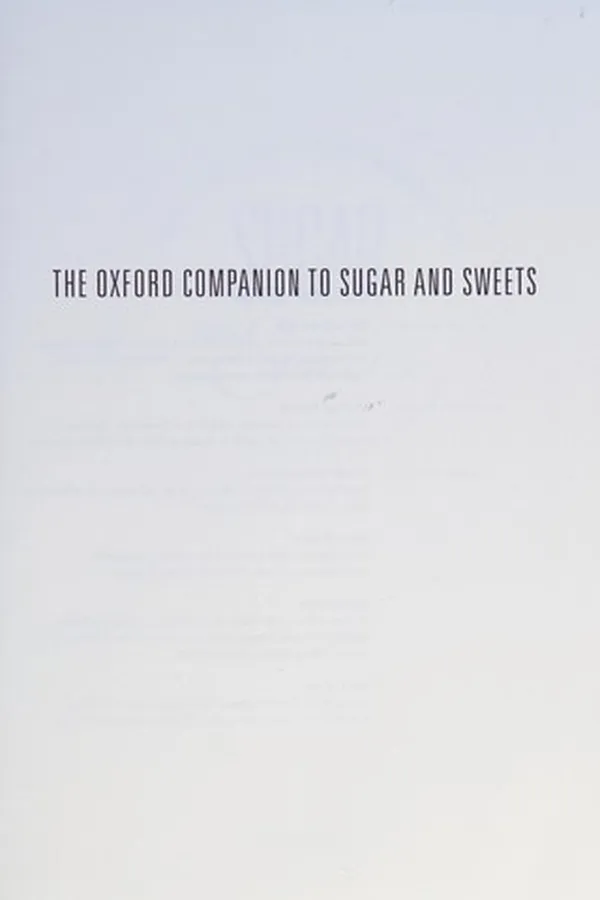 Capa de The Oxford companion to sugar and sweets