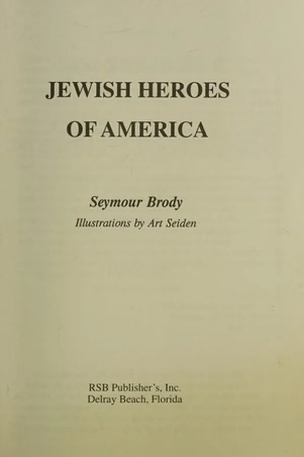 Capa de Jewish heroes of America