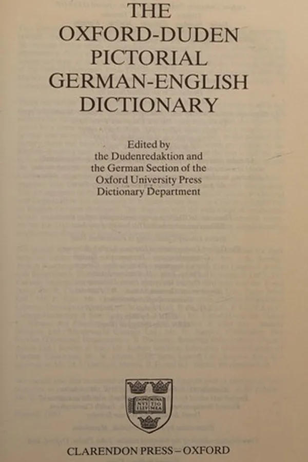 Capa de The Oxford-Duden pictorial German-English dictionary