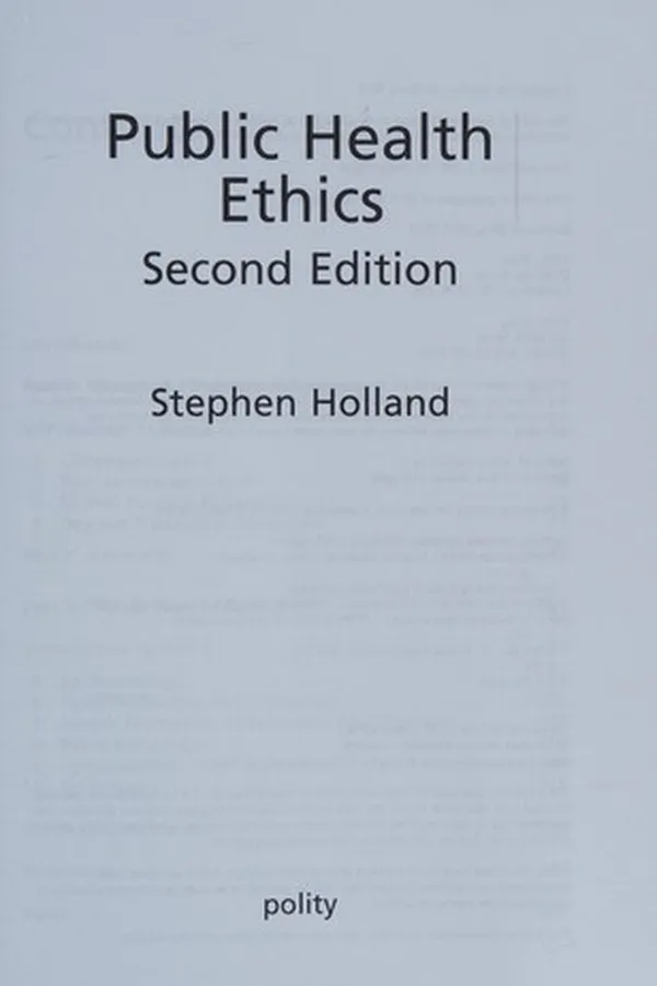 Capa de Public Health Ethics