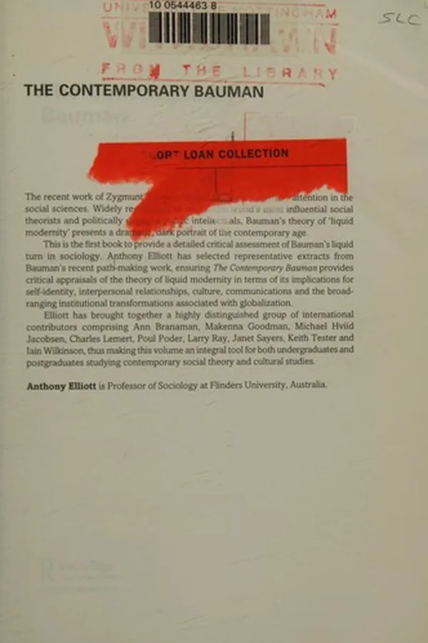 Capa de The contemporary Bauman