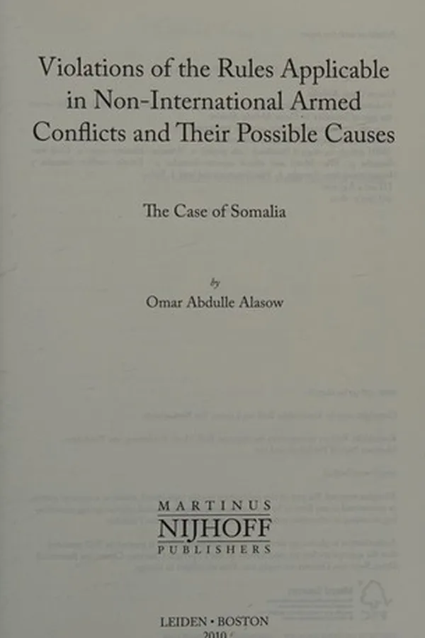 Capa de Violations of the rules applicable in non-international armed conflicts and their possible causes