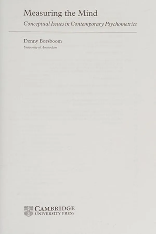 Capa de MEASURING THE MIND: CONCEPTUAL ISSUES IN MODERN PSYCHOMETRICS