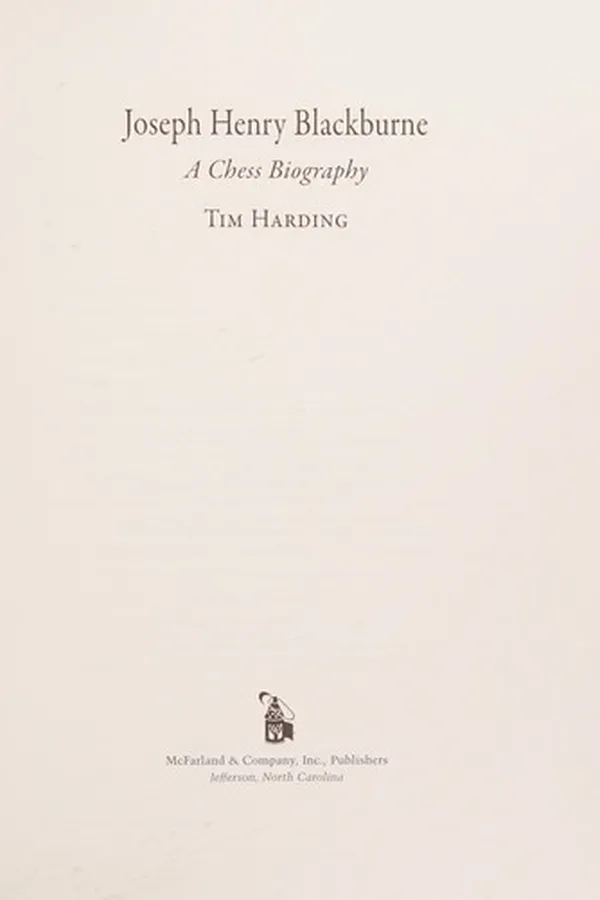 Cover of Joseph Henry Blackburne