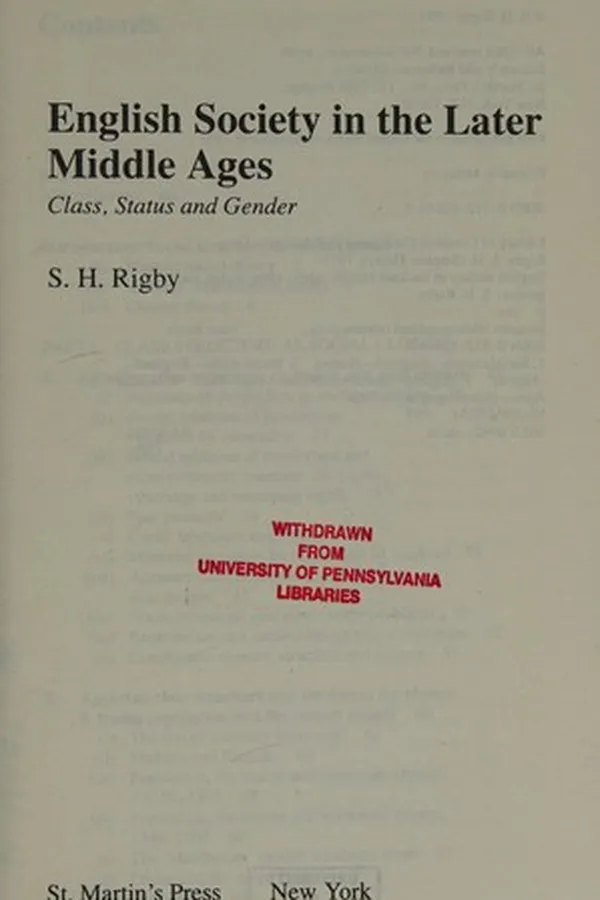 Capa de English society in the later middle ages