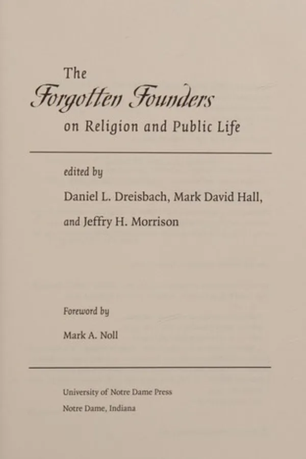 Capa de The forgotten founders on religion and public life