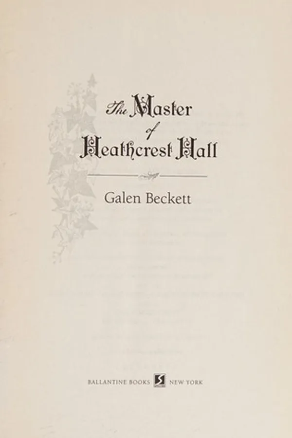 Capa de The master of Heathcrest Hall