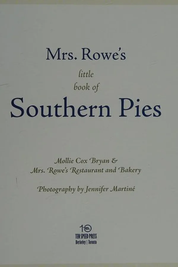 Capa de Mrs. Rowe's little book of Southern pies