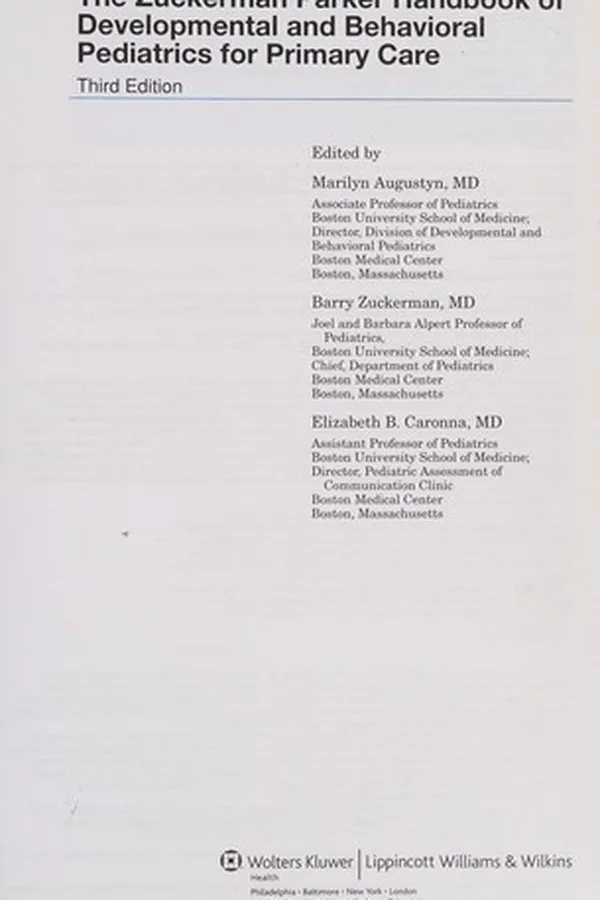 Capa de The Zuckerman Parker handbook of developmental and behavioral pediatrics for primary care