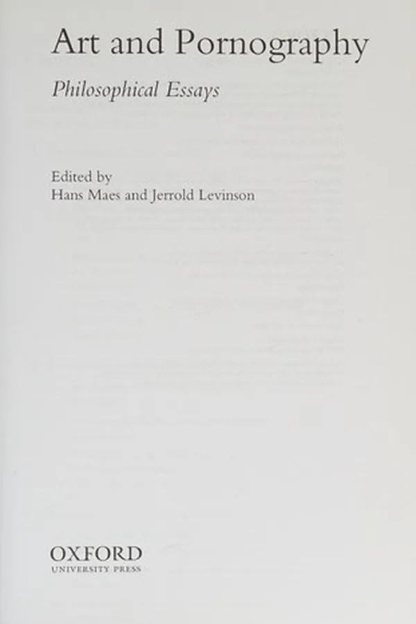Capa de Art and pornography