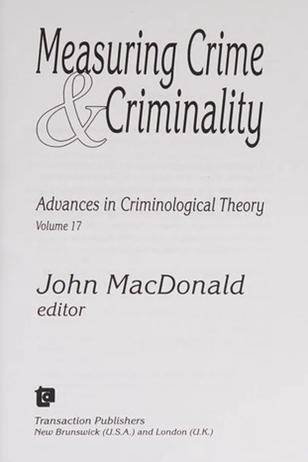 Capa de Measuring crime & criminality