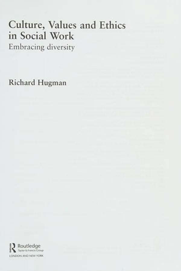 Cover of Culture, values and ethics in social work