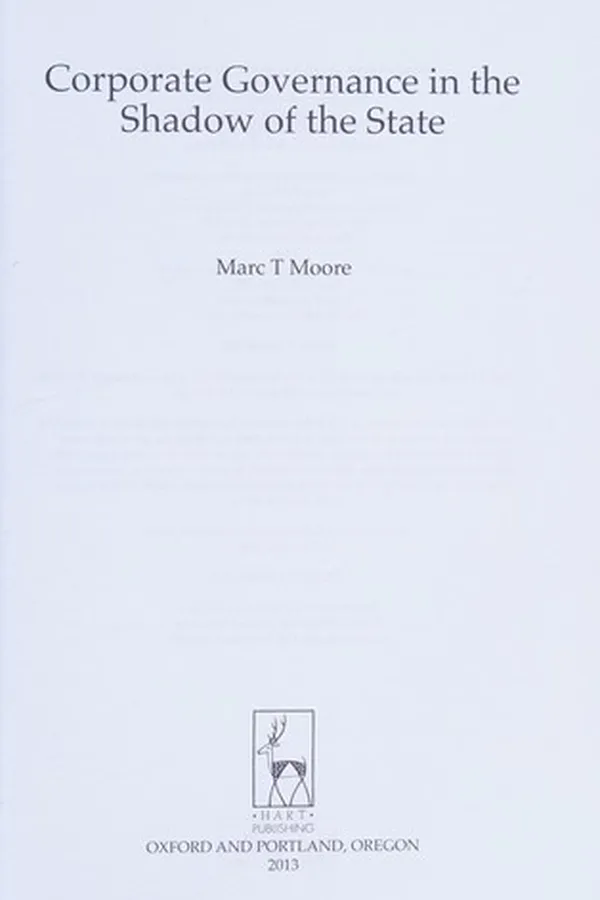 Capa de Corporate governance in the shadow of the state