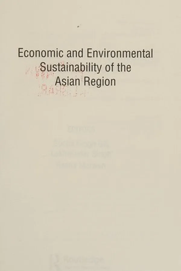 Capa de Economic and environmental sustainability of the Asian region