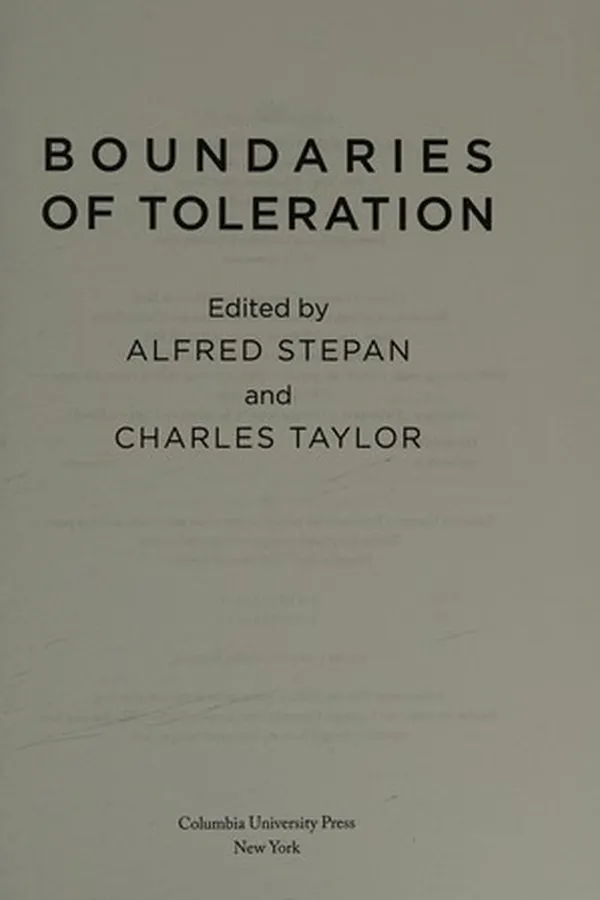Capa de Boundaries of Toleration