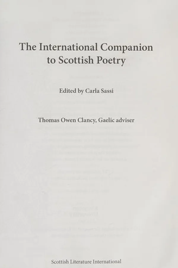Capa de International Companion to Scottish Poetry