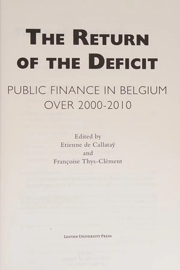 Capa de The Return of the deficit