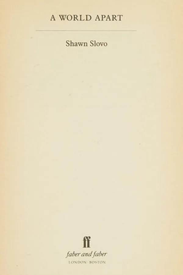 Capa de A world apart