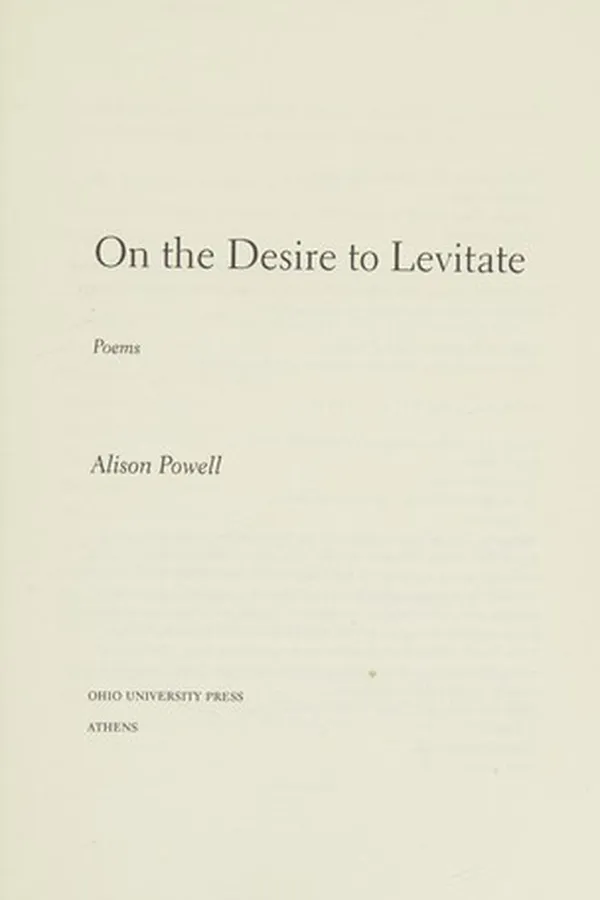 Capa de On the desire to levitate