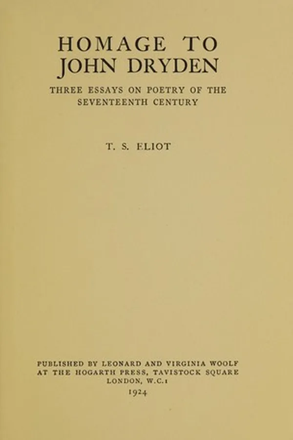 Capa de Homage to John Dryden