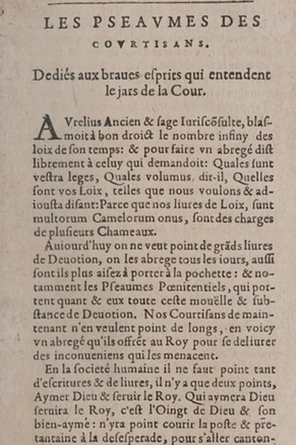 Capa de Les pseaumes des courtisans
