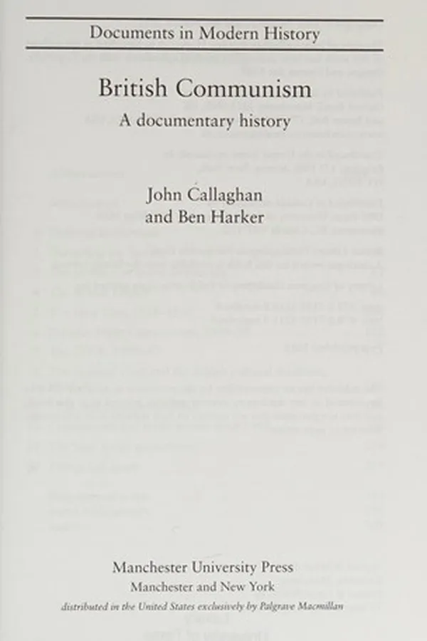 Capa de British communism