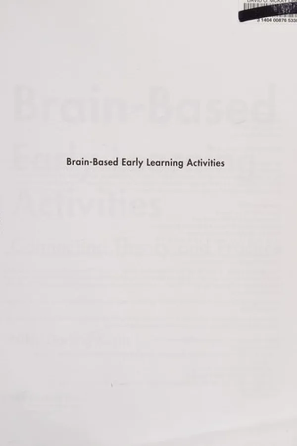Capa de Brain-based early learning activities
