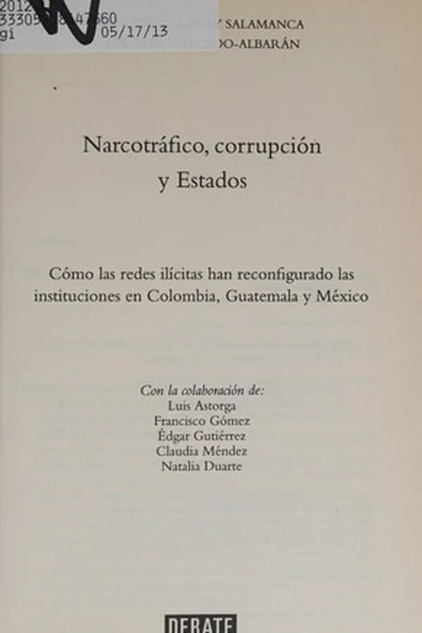 Capa de Narcotráfico, corrupción y estados
