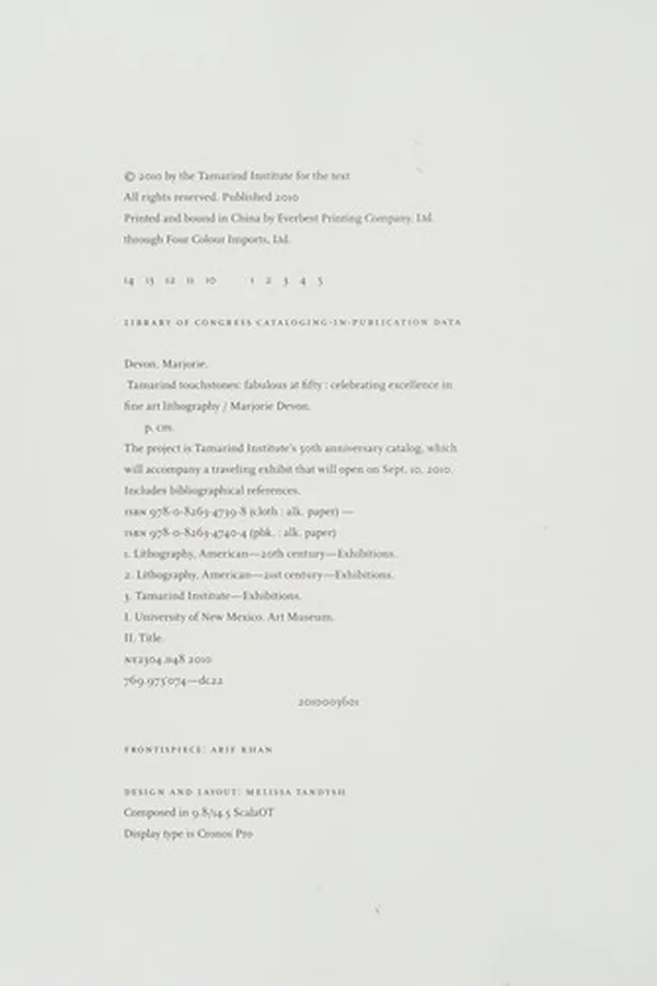 Capa de Tamarind touchstones, fabulous at fifty