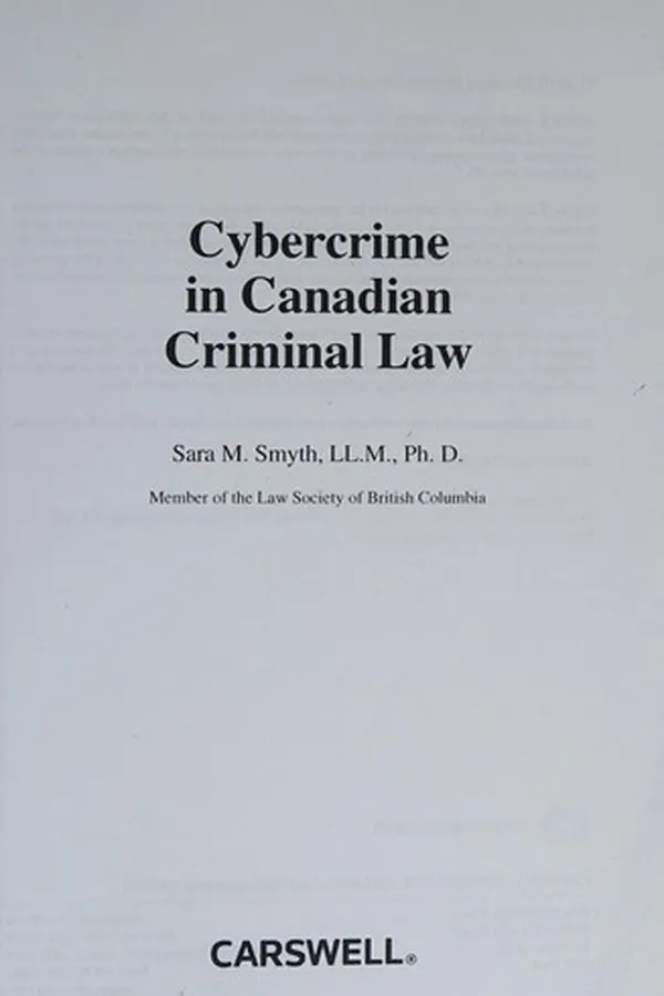 Capa de Cybercrime in Canadian criminal law