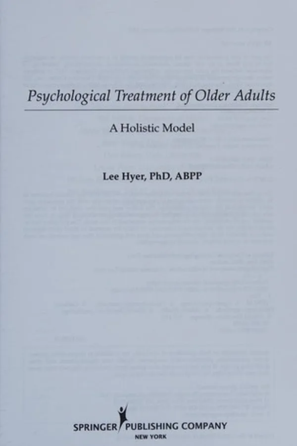 Capa de Psychological Treatment of Older AdultsA Holistic Model