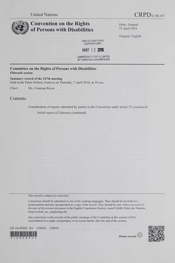 Capa de Summary record of the 247th meeting