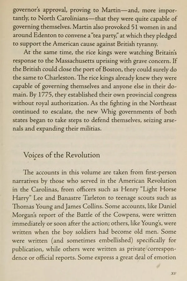 Capa de Voices of the American Revolution in the Carolinas
