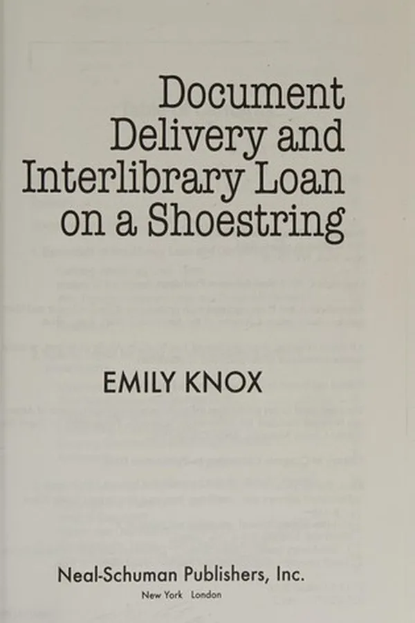 Cover of Document delivery and interlibrary loan on a shoestring