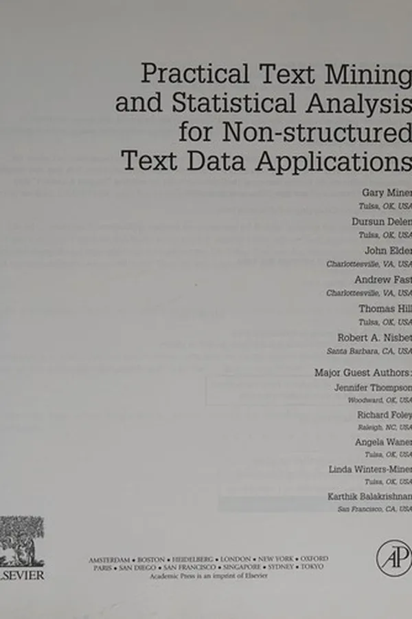Capa de Practical text mining and statistical analysis for non-structured text data applications