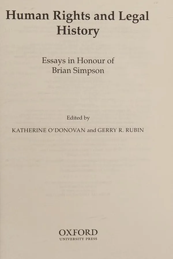 Capa de Human rights and legal history