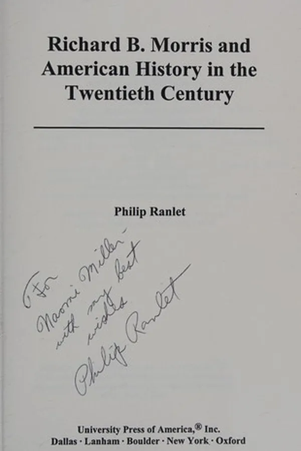 Capa de Richard B. Morris and American history in the twentieth century