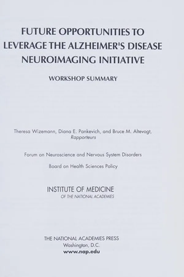 Capa de Future opportunities to leverage the Alzheimer's Disease Neuroimaging Initiative