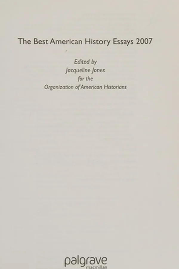 Capa de The best American history essays, 2007