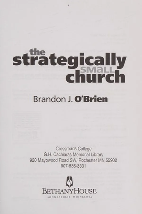 Capa de The strategically small church