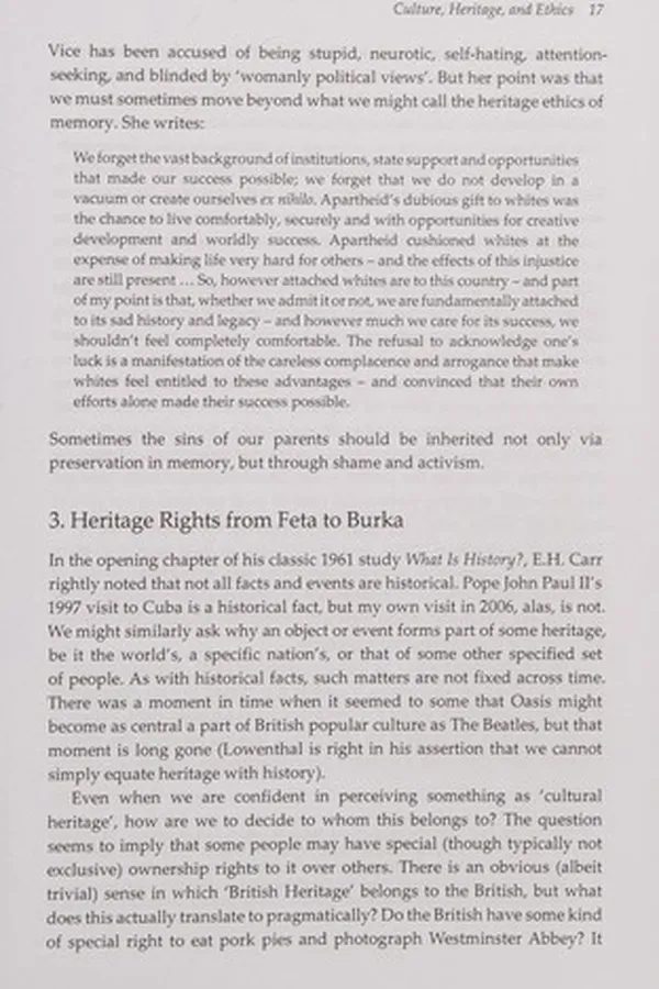 Capa de Cultural Heritage Ethics