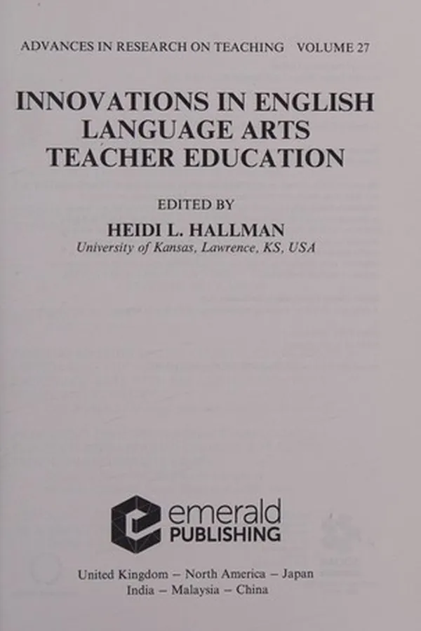 Capa de Innovations in English Language Arts Teacher Education