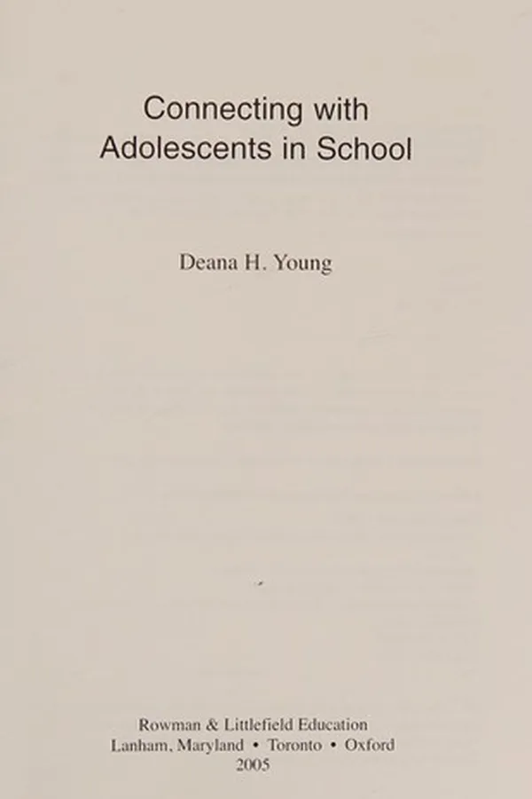 Capa de Connecting with adolescents in school