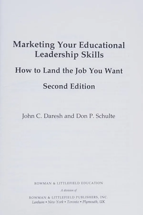 Capa de Marketing your educational leadership skills