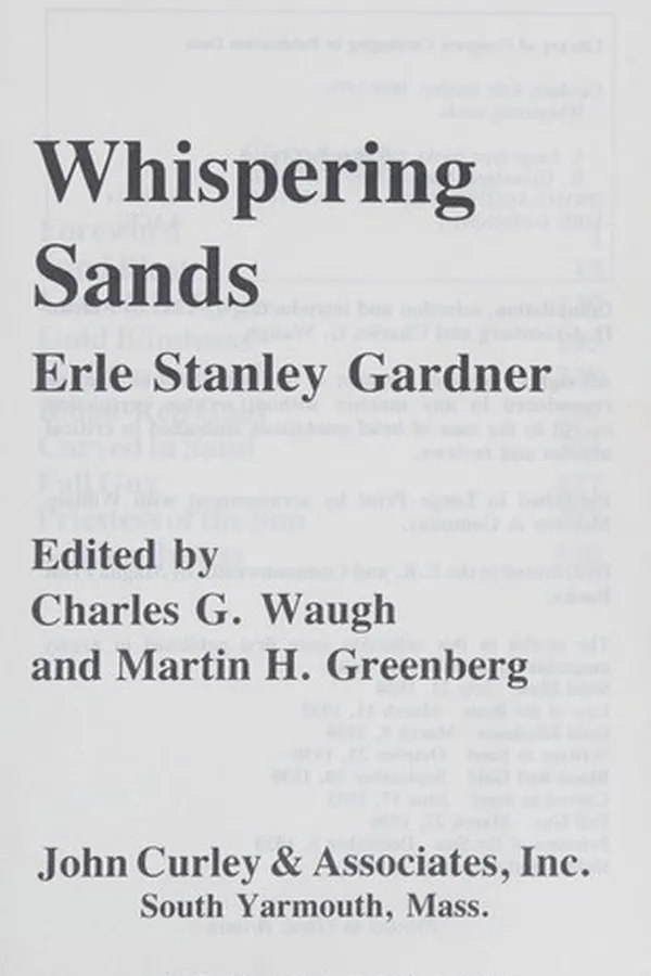 Capa de Whispering sands
